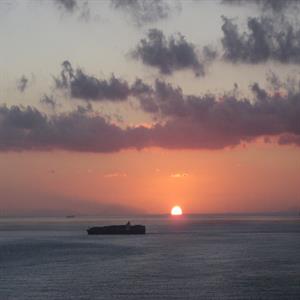 Sunset over the Gulf of Gioia Tauro from terrace
