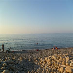 The beach view from the hotel