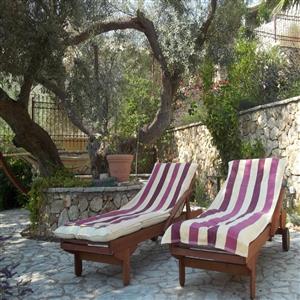 Sunbeds and hammock in the garden