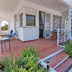 big terace with shadow and direct access pool